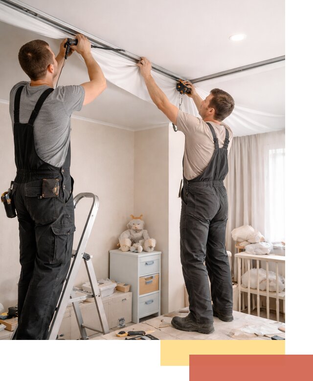 Монтаж натяжного потолка в детской комнате в Златоусте