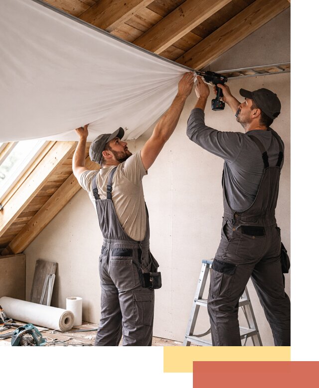 Монтаж натяжного потолка в мансарде в Златоусте