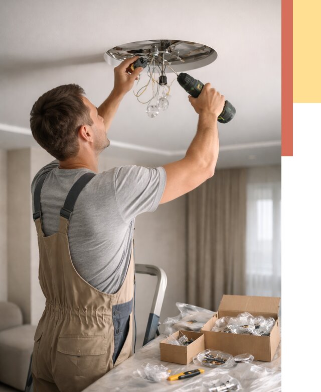 Установка люстры в натяжной потолок в Златоусте от 1237 руб. | Быстро и недорого — ОТДЕЛОЧНИК-Злт