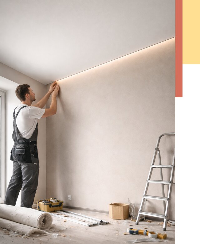 Теневые натяжные потолки в Златоусте от 8454 руб. под ключ | ОТДЕЛОЧНИК-Злт