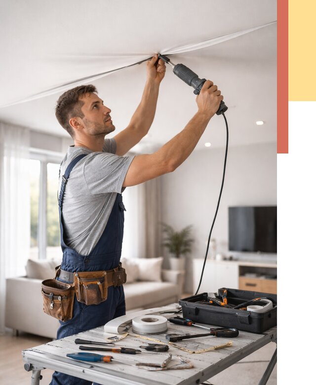 Ремонт натяжных потолков в Златоусте от 9795 руб. под ключ — ОТДЕЛОЧНИК-Злт