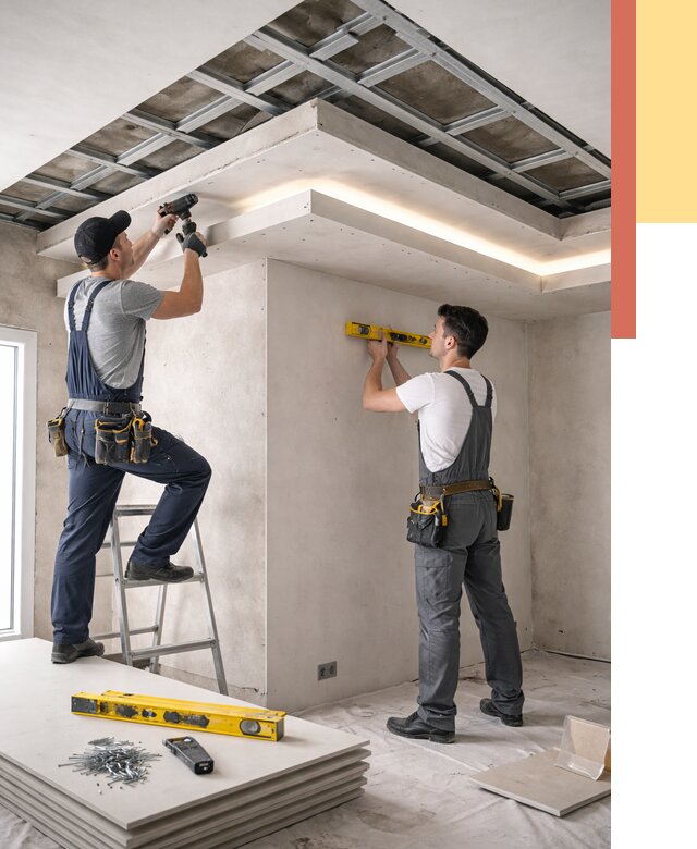 Двухуровневый потолок из гипсокартона в Златоусте от 1495 руб. под ключ | ОТДЕЛОЧНИК-Злт