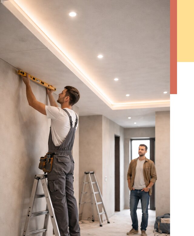 Потолок из гипсокартона с подсветкой в Златоусте от 773 руб./м2 под ключ | ОТДЕЛОЧНИК-Злт