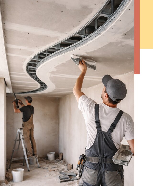 Криволинейный потолок из гипсокартона в Златоусте от 2165 руб./м2 | ОТДЕЛОЧНИК-Злт