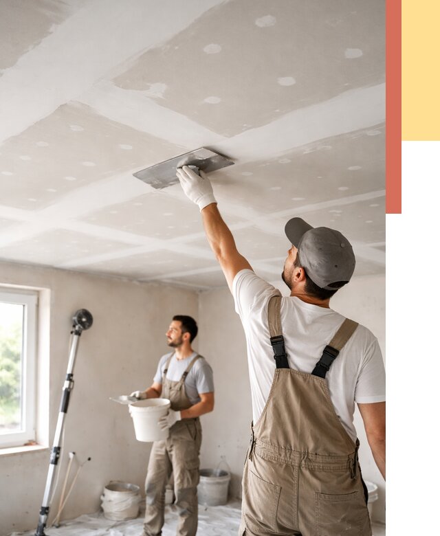 Шпаклевка потолка из гипсокартона в Златоусте от 3299 руб./м2 — услуги под ключ | ОТДЕЛОЧНИК-Злт