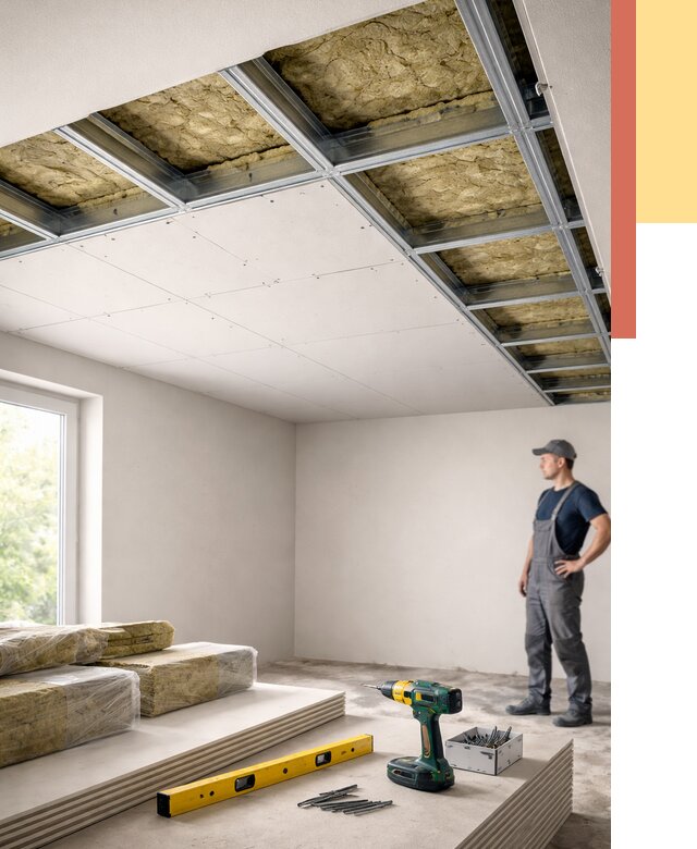 Звукоизоляция потолка ГКЛ в Златоусте от 979 руб. — монтаж под ключ | ОТДЕЛОЧНИК-Злт