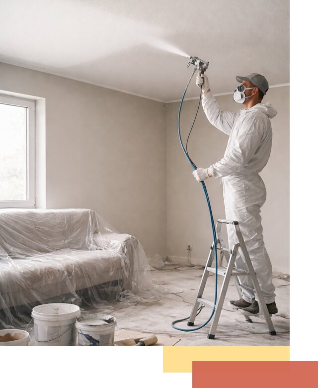 Покраска потолка краскопультом в Златоусте быстро и качественно