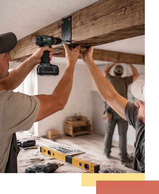 Монтаж декоративных потолочных балок в Златоусте