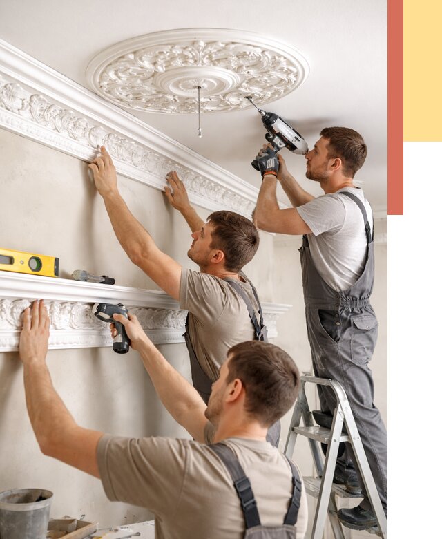 Монтаж лепнины на потолок в Златоусте от 3299 руб. быстро и недорого | ОТДЕЛОЧНИК-Злт